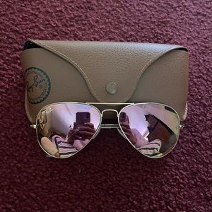 Ray Ban Pink Mirror Aviators